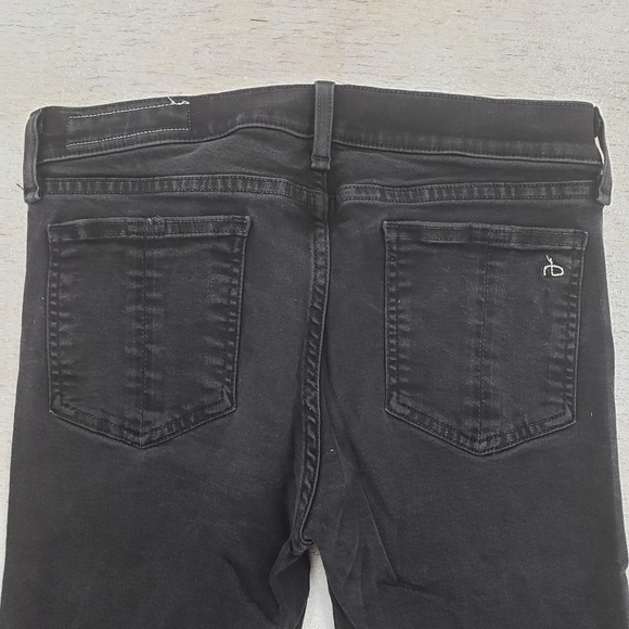 Rag & bone women US 29 black jeans ankle skinny raw hem zipper fly Modal blend - Picture 7 of 13